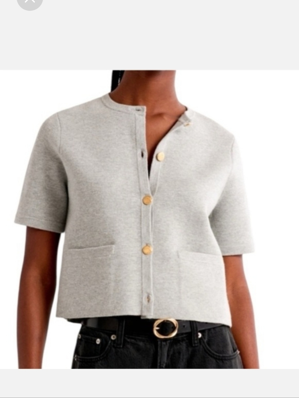 Abercrombie & Fitch Womens Grey Sweater Top Button Front Size Medium